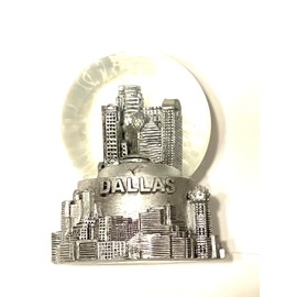 Generic Dallas Texas Mini Souvenir Snow Globe Pewter Design Dallas Skyline 2.5 Inches Tall, 620177