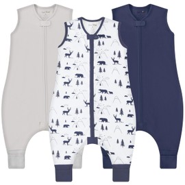 Mama Cheetah Toddler Sleep Sack with Feet 4T-5T, 0.5 TOG Organic Cotton Baby Wearable Blankets with Legs, Baby Sleeping Bag for Walkers, Early Walker X-Large