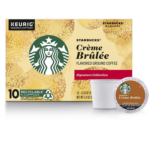 Starbucks Crème Brulée Flavored Blonde Roast Single Cup Coffee, 10 Count