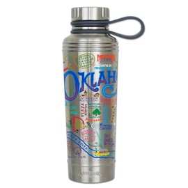 catstudio Oklahoma City Stainless Steel Water Bottle | Triple Wall Insulation With Non Slip Bottom | Great For Running, Hiking, Sports, & Travel