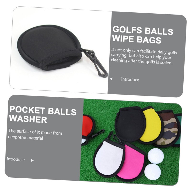 KOMBIUDA 2Pcs Cleaning Pouches Portable Wipe Bags for Golf Ball