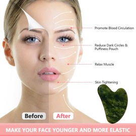 Gua Sha, Premium Gua Sha Stone, Guasha for Face Upgraded, Guasha Stone Natural Jade Stone