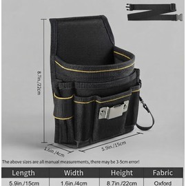Electrician Tool Waist Bag – Heavy Duty Tool Pouch with Multiple Pockets for Electricians, Carpenters & Handymen