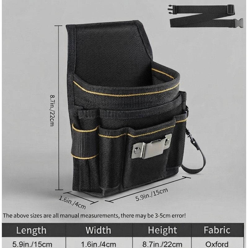 Electrician Tool Waist Bag – Heavy Duty Tool Pouch with