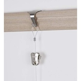 STAS Windsor Traditional Wood Picture Rail Crown Moulding - 47 Inch + 2X White Moulding Hooks, 2X Clear Cords and 2X Picture Hooks