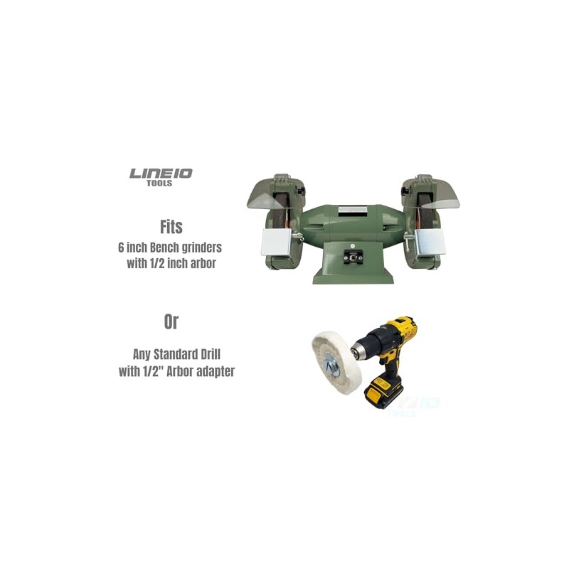 LINE10 Tools 6 Inch Metal Buffing Kit for Drill, 6