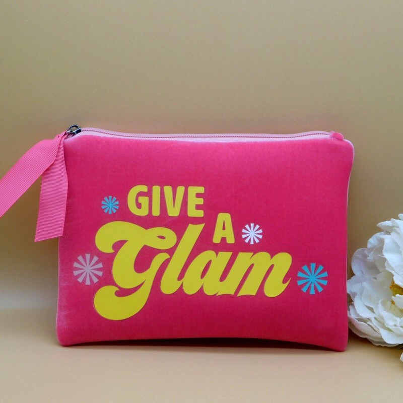 Benefit Give A Glam Pink Cosmetic Bag with Zipper x