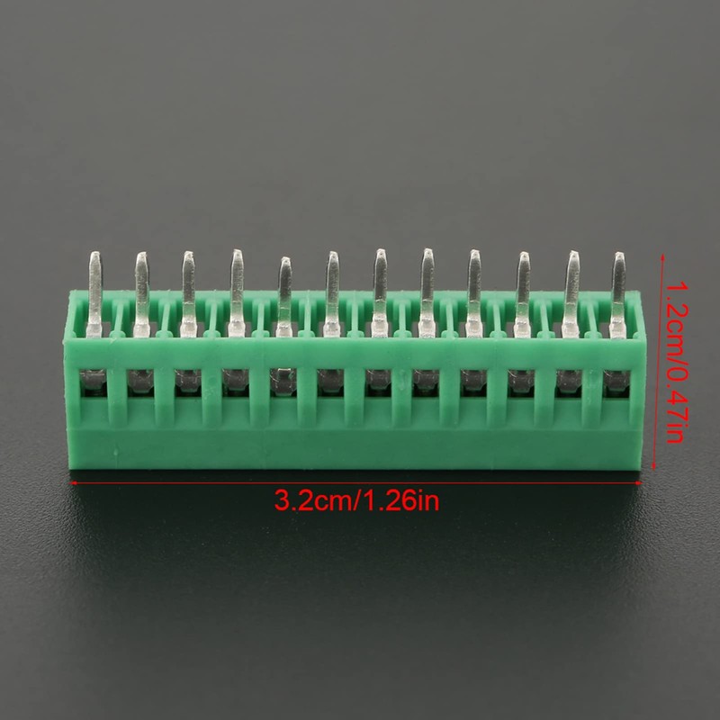 PCB Screw Terminal Connector, 12 Pin 2.54 mm Pitch Screw