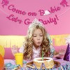 Pink Glitter Girl's Party Banner, Come on Ba*bie, Let's Go