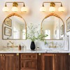 HAHZT Brushed Gold Bathroom Light Fixtures 3-Lights Vanity Lights with