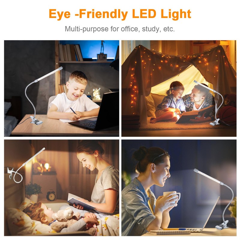 Foldable Table lamp Clamp Clip Desk Lamp DC5V 10W 36