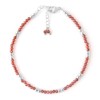 Natural Red Garnet Gemstone Beads With Ball Bracelet for Women,