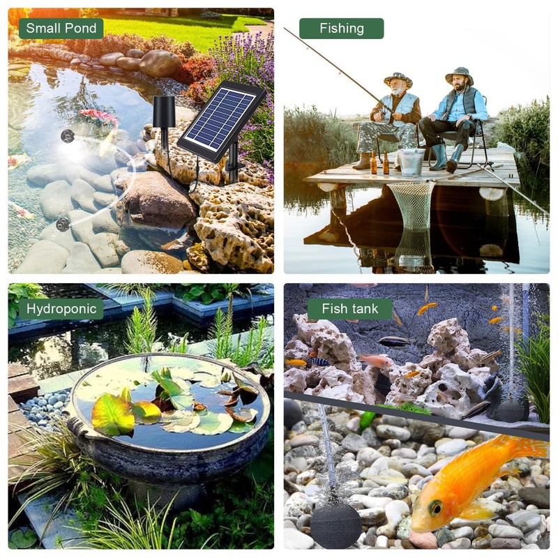 Lewisia 8W Solar Air Pump Kit with Air Hose and