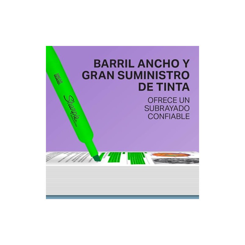 Sharpie® Tank Resaltador/Marcador de Texto, Punta Cincel/Biselada, Surtidos, 4 Piezas,