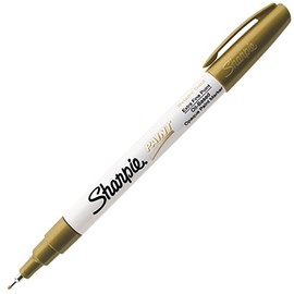Sharpie Oil-Based Art Paint Markers, Extra Fine Point, Gold Ink, Pack of 6