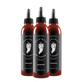 Heartbeat Hot Sauce Co. - Scorpion Hot Sauce, 6 oz. - Small Batch & Handmade, Vegan, Gluten Free, Preservative Free, Featured on Hot Ones, 3 Pack