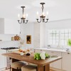 Psyverii 3 Lights Farmhouse Candle Style Chandelier, Rustic Ceiling Pendant