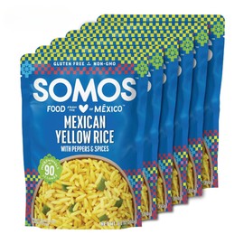 SOMOS Mexican Yellow Rice | Gluten Free, Non-GMO & Microwavable Meals Ready to Eat - Delicious, Healthy & Convenient - Perfect for Burrito Bowls, Tostadas & More | 8.8 oz (Pack of 6)