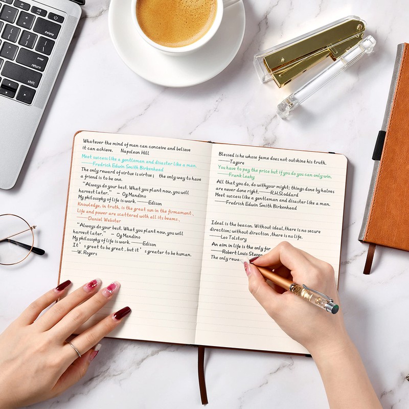 Ruled Notebook for Work with Inner Pocket, Hardcover Writing Notebook