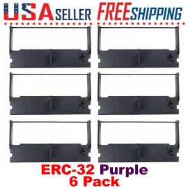 Pokanic ERC-32 x 6 Pack Purple Ribbon Ink ERC32  ER-5115II MA-1350 MA-1530
