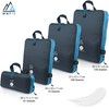 MNT10 Packing Bags with Compression S, M, L, XL, Blue,