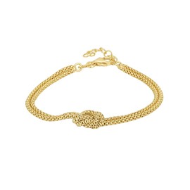Vanbelle 18K Gold Plated Jewelry Double Chain Knot Big & Bold Bracelet for Women and Girls