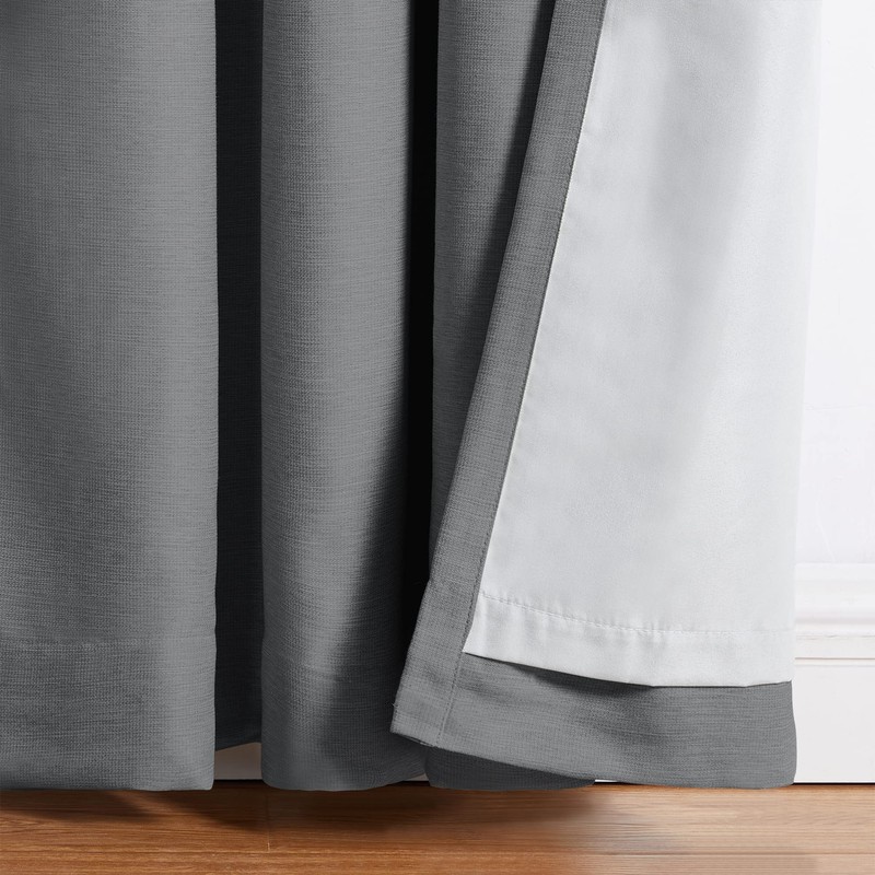 SUN+BLK Kinsley Lined Textured Total Blackout Light Blocking Noise Reducing