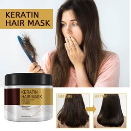 Keratin Haarbehandlungsmaske, Keratin Repair Hair Mask, Haar Serum Keratin Haarpflege, Anti Frizz Haarserum, Haar Maske mit Keratin, Keratin Haarmaske für sehr Trockenes und Geschädigtes Haar