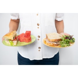 Annovero Dinner Plates - Mismatched Colorful Dinnerware Set of 6 - Fun Decorative Cute Boho Kitchen Dishes - Zero Lead & Cadmium - 10.5 Inch Diameter