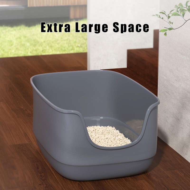 Gefryco Large Cat Litter Box with High Sided 24.6"x18.3"x12.2" -