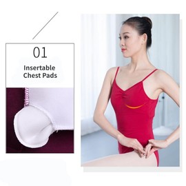 YYKSYDPT Women's Ballet Leotard V-Neck Dancewear Cross Cross Back Camisole Tank Top Bodysuit (L, Black)