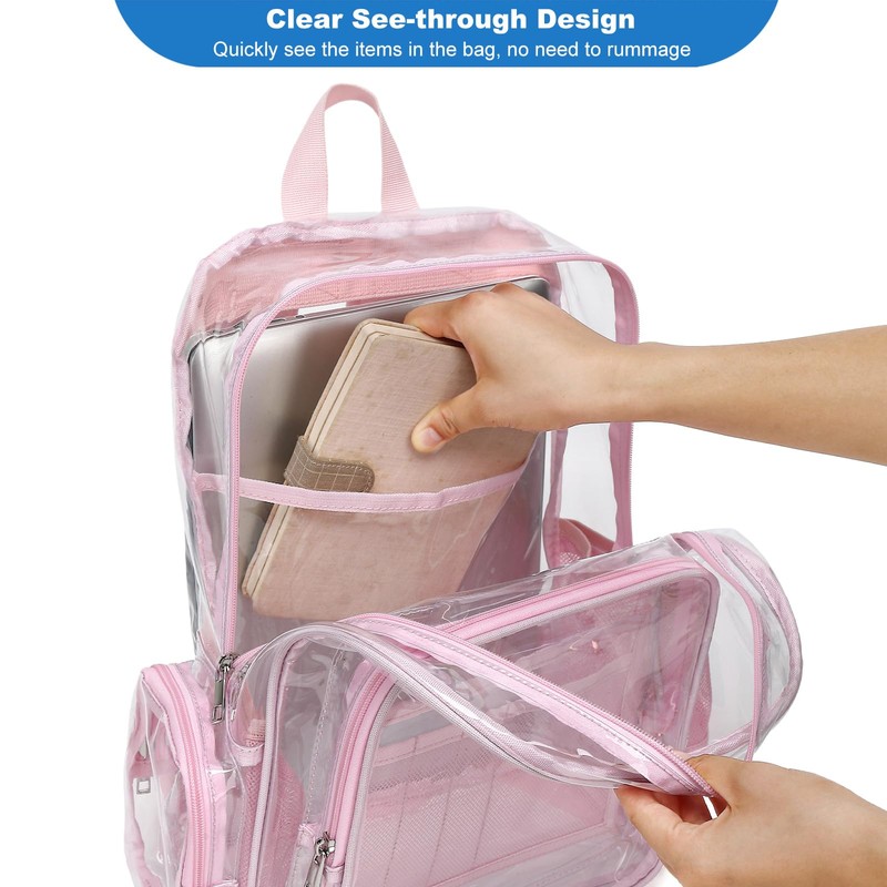 Mimfutu Heavy Duty Clear Backpack School Backpack, PVC Transparent Backpacks