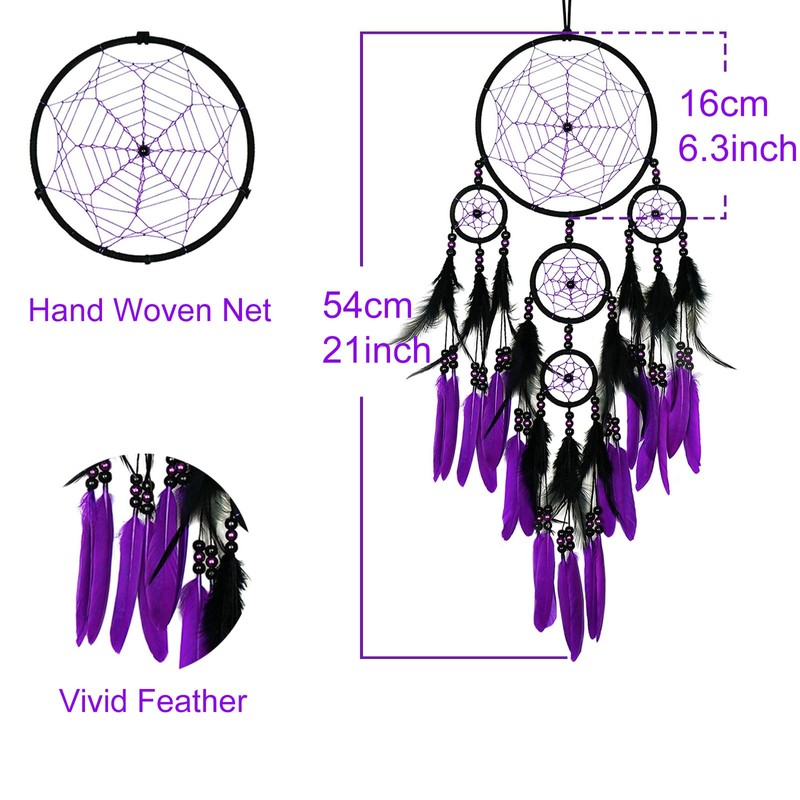 Donko Purple and Black Large Dream Catcher