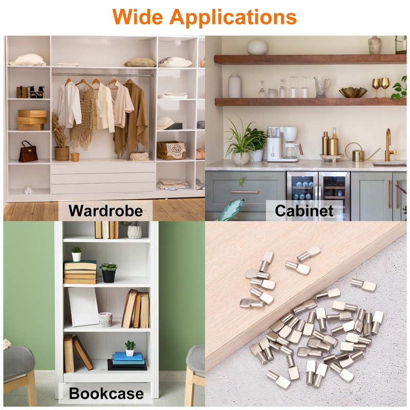 sourcing map 50pcs Shelf Support Peg 5mm/0.2" Spoon Shaped Iron