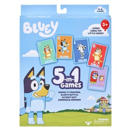 Bluey 5-in-1 Card Game Set - Includes 53 Jumbo Cards, Multicolor (13032)