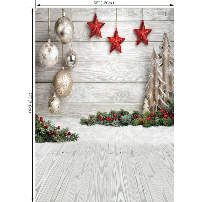 OUYIDA Christmas Theme 5X7FT Vinyl Seamless Pictorial Photography Background Computer-Printed