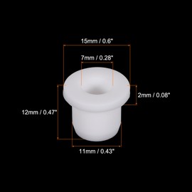sourcing map 6Pcs T Type Rubber Grommet Mount Dia 11mm ID 7mm H 12mm Seal Protection Flexible Hole Plugs for Cable Pipe White