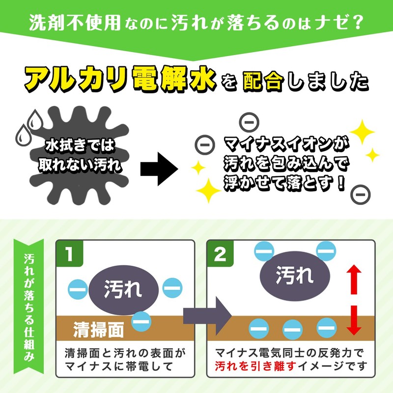 LEC sesqui Gekiochi-kun Sheets for Kitchen, 20 sheets, Uses alkaline