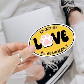 3Pcs You Can't Buy Love but You Can Rescue It Sticker, You Can't Buy Love but You can Rescue it Vinyl Decal Sticker, Dog Paw Cute Stickers - Stickers for Laptop Water Bottle Phone Car Helmet 3"