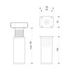 Furniture feet MFV1-CH. Colour: Chrome, Square profile: 40 mm x