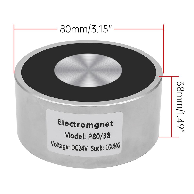 Uxney DC 24V 1000N 220LB/100kg Electric Lifting Magnet Suction Solenoid