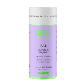 WU Nutrition PAZ Glicinato de Magnesio + Arándano | Bisglicinato Puro de Alta Absorción para Dormir, Relajación y Descanso | Suplemento para Mujer Sin Gluten | Magnesium | 120 Cápsulas (2 Meses)