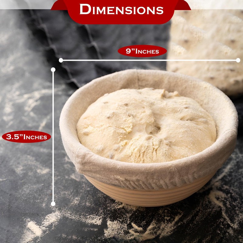 Banneton Bread Proofing Basket Set - Sourdough Bread Baking Supplies
