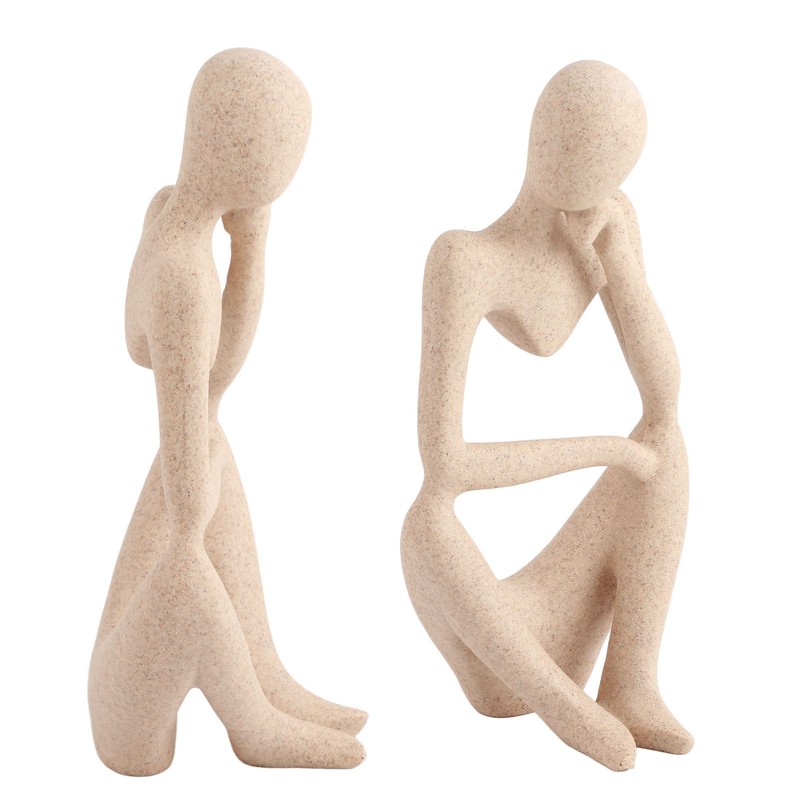 Thinker Statue Synthetic Resin Fine Polishing Unique Hollow Design Abstract