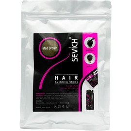 Fibras Capilares de Queratina Sevich 100g Para Cubrir Calvicie, Canas y Dar Volumen Al Cabello (Café Medio)