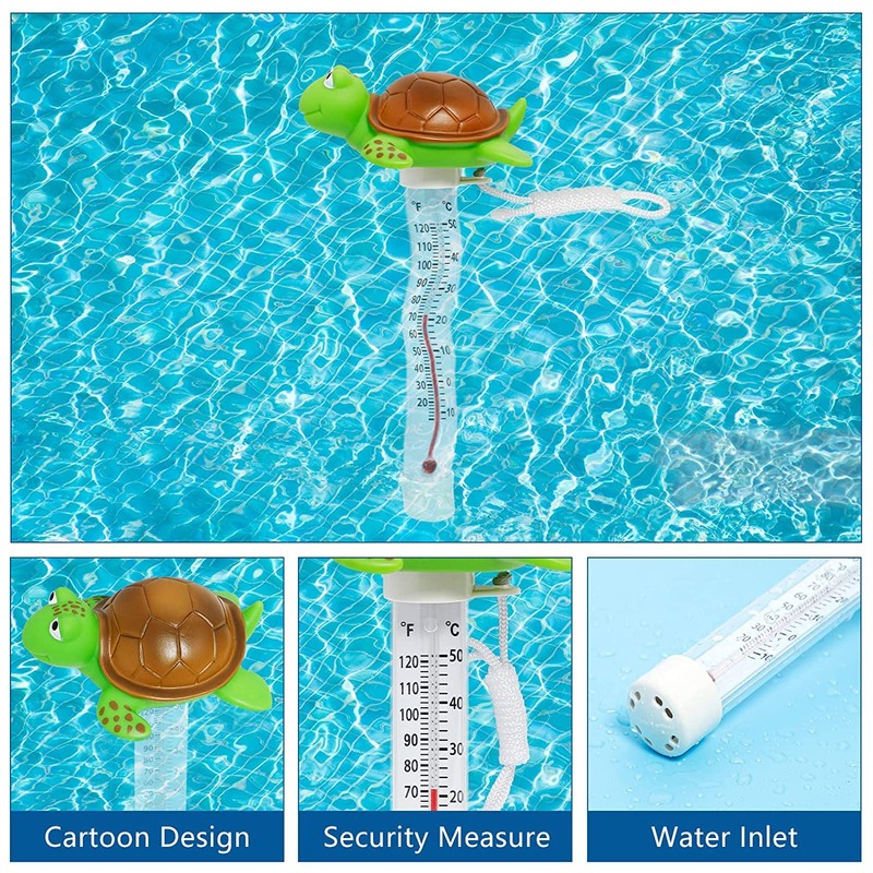 Floating Pool Thermometer, Large Display with String Easy to Read,