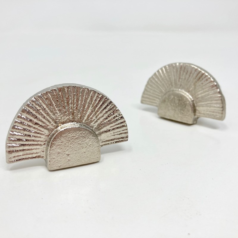 Art Deco Half Fan Knob Iron Knob, Kitchen Knob, Vintage