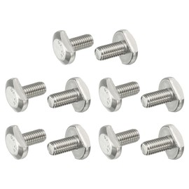 PATIKIL M8 x 16 mm T Slot Bolts, 10 Pcs 304 Stainless Steel Drop-in Bolt T Shape Stud Sliding Screw Metric Thread Hammer Head Bolt for T Track, Silver