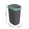 Rotho Twist Bin 25 L with Lid, Plastic, Turquoise/Charcoal