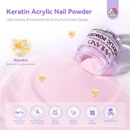 Saviland Acrylic Powder with Acrylic Nail Brush for acrylic nails for Beginner Nails Extension Carving 3D Nail Art Salon